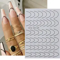 Self Adhesive Geometric Pattern Transfer Nail Foils Nail Art Decoration Manicure Stripe Nails Decals 3D Lines Nail Sticker