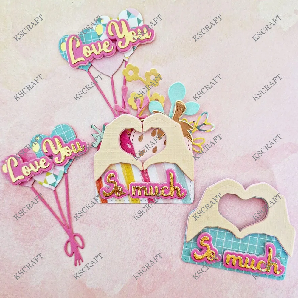 KSCRAFT Heart Hands Cutting Dies Stencils for DIY Scrapbooking Decorative Embossing DIY Paper Cards