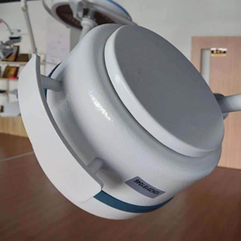 Lampy LED do sali operacyjnej, stojące lampy do badań, metalowe, stalowe, z koralikami, zasilane, techniczny typ.