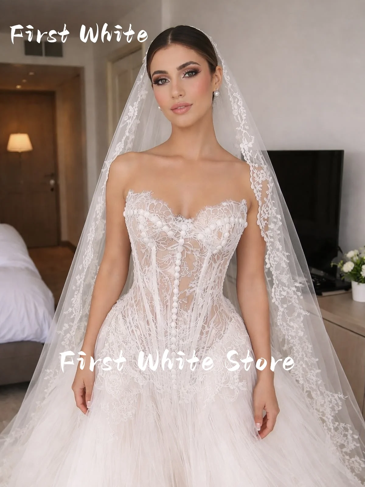 Corset Wedding Dress Lace Vestidos De Novia Corte Princesa 2026 Elegante Novias Iglesia Vestido Casamento Noiva Bridal Dresses