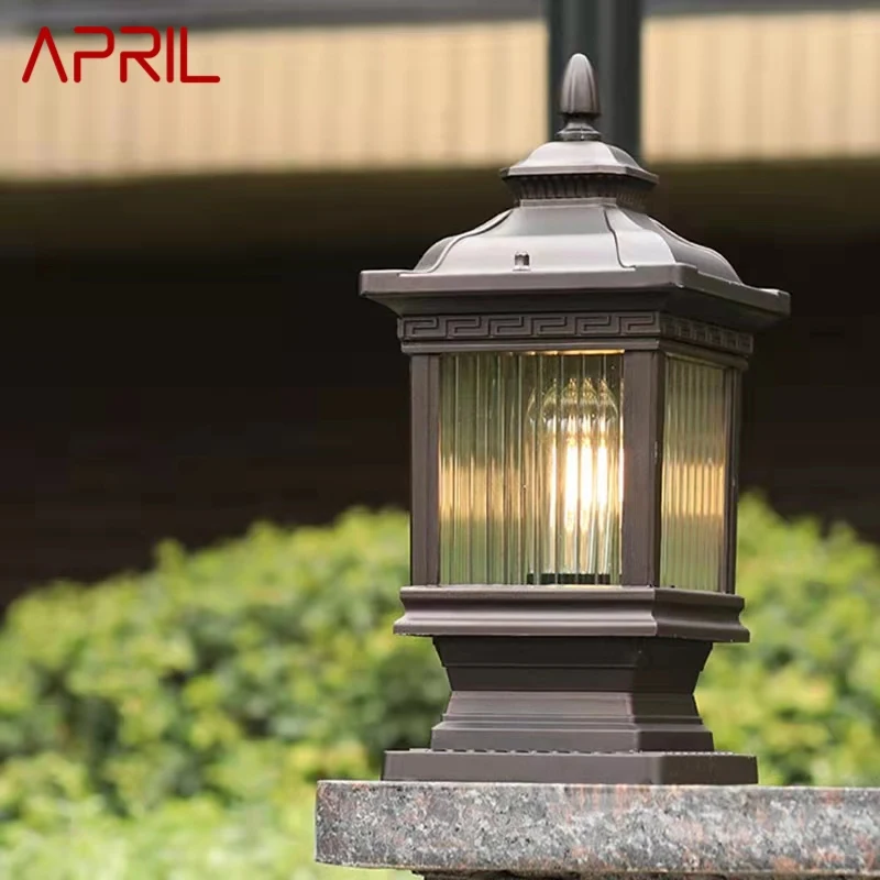 

APRIL Outdoor Classical Post Lamp Simple Electricity LED Pillar Light Waterproof for Villa Courtyard Retro Garden Landscape