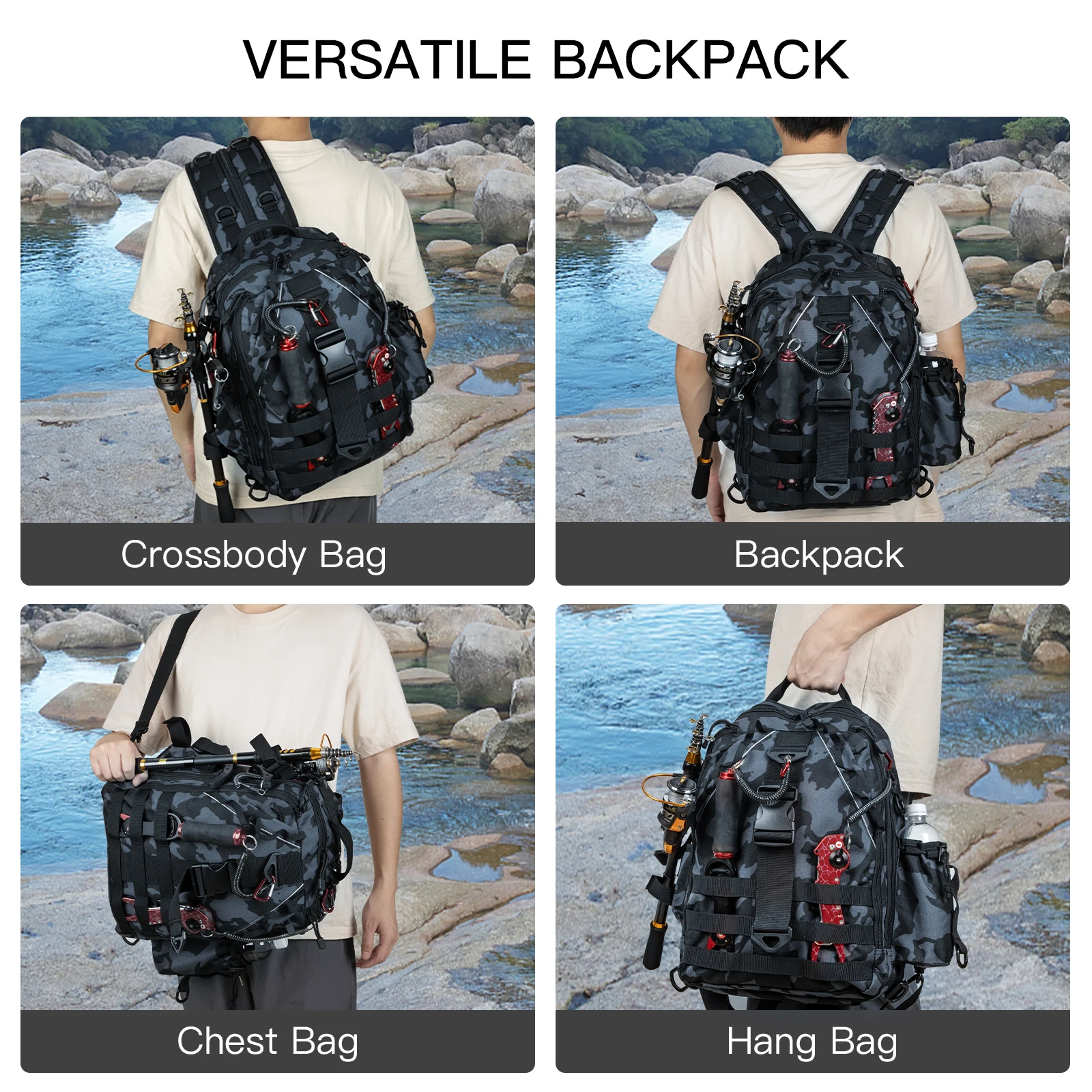 Waterproof Hiking Tactical Backpack Durable Cut Resistance MOLLE Backpack For Outdoor And Hunting For Men