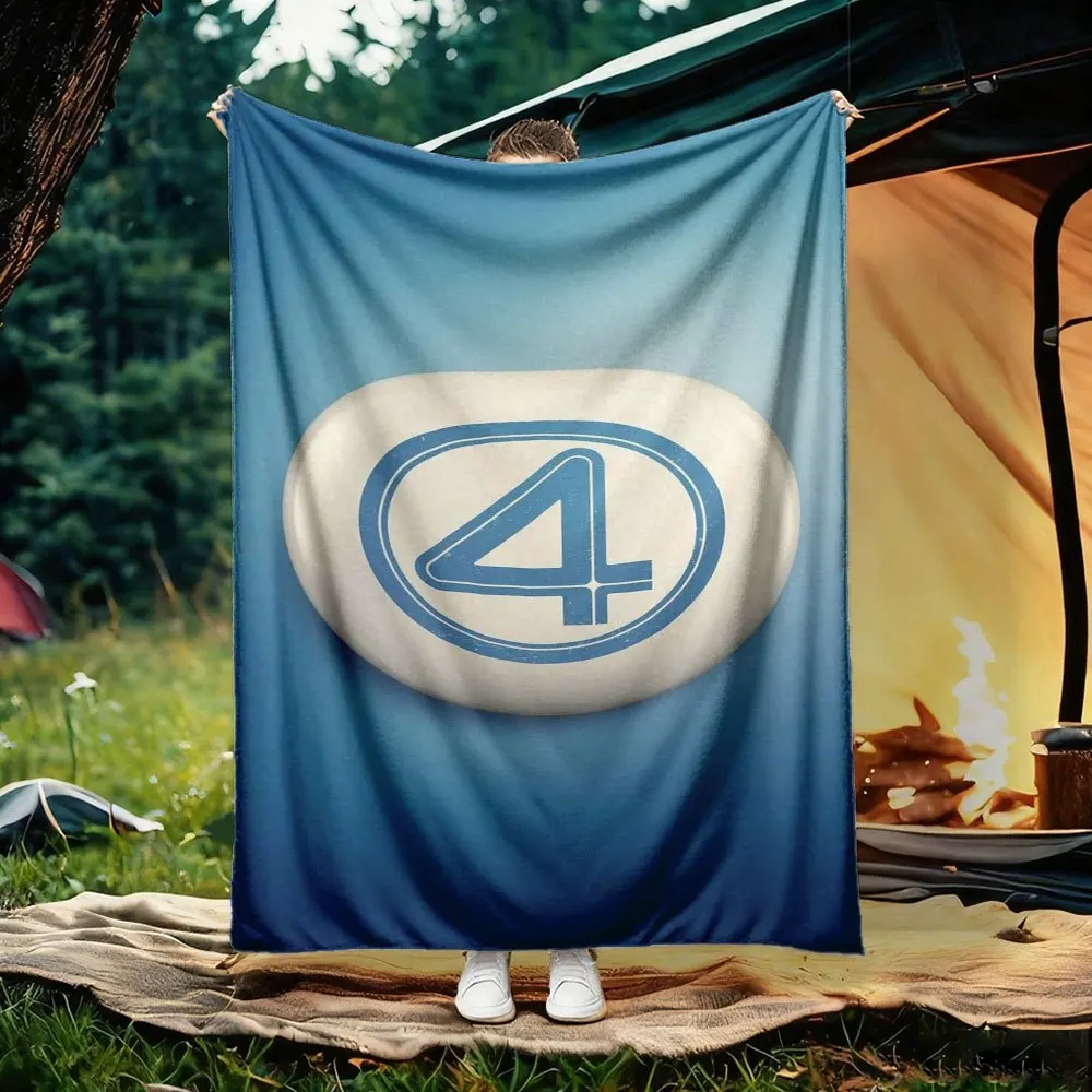 Giant Outdoor Blanket 150x200cm Blue Number 4 Logo Throw Camping Picnic Beach Decor Rug Sheet