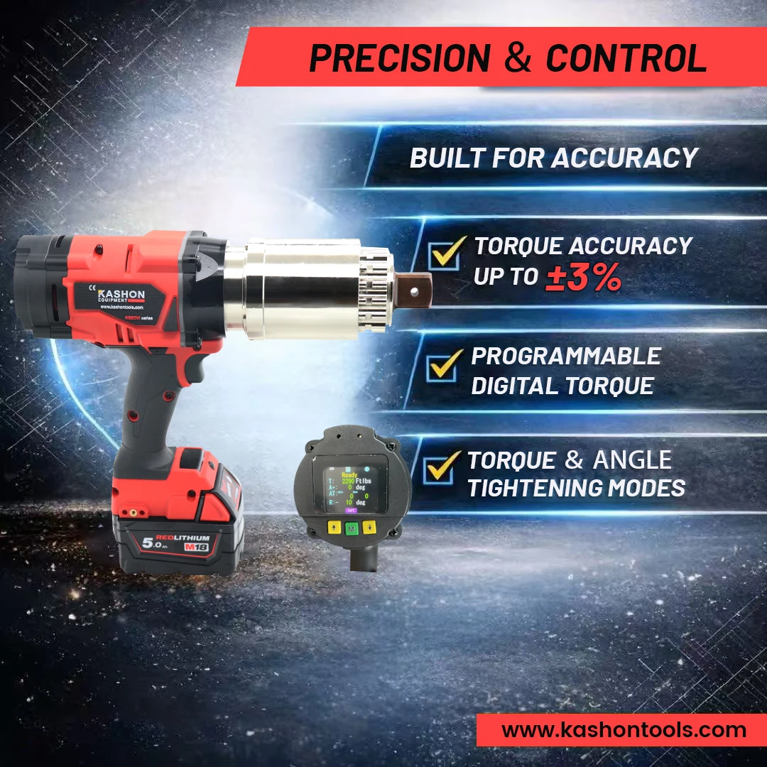 KASHON 3000Nm Digital Display BATTERY Torque Wrench Power Wrench Electric Battery Price Rechargeable Torque Wrench