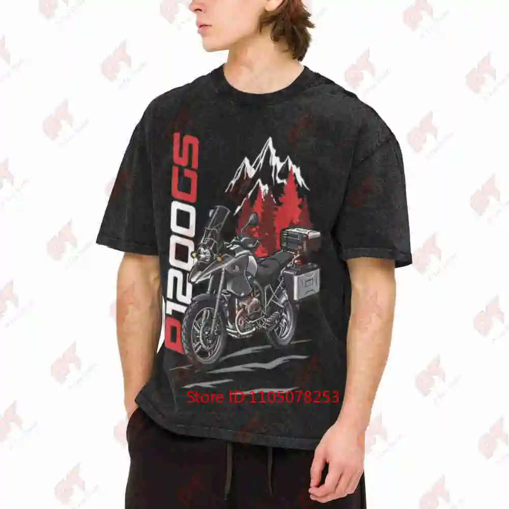 R1200GS R1200GSA 2004 2007 Motorcycle Adventure Bike ADV Riders Vintage Washed Tee Pure Cotton T-Shirt