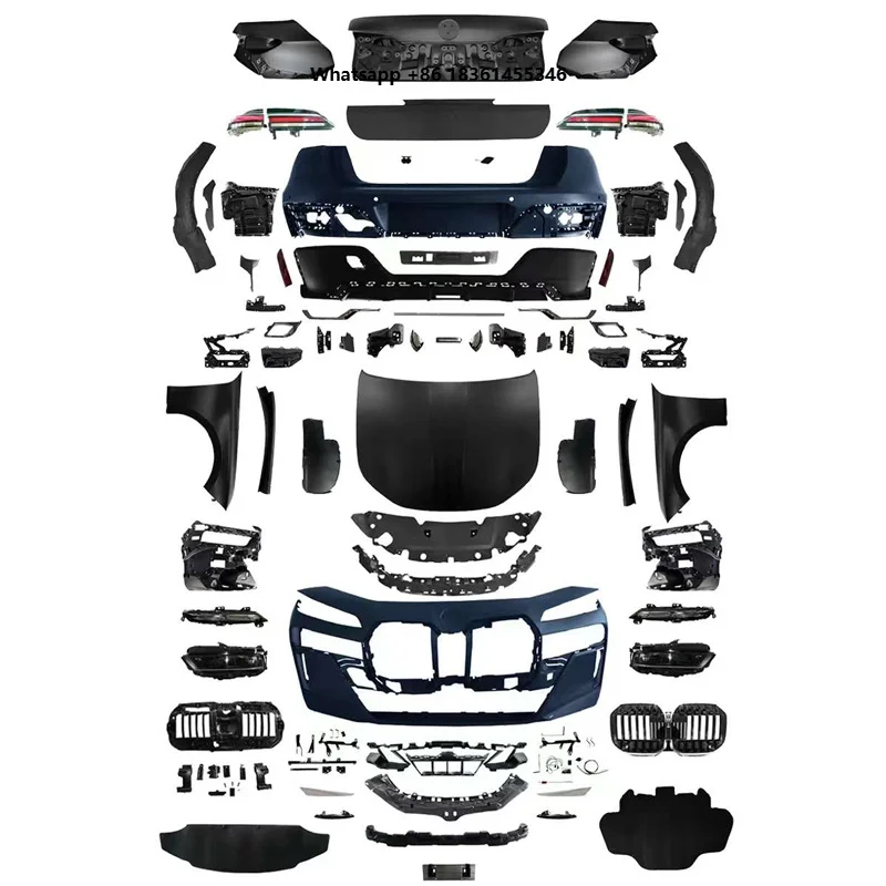 For  F02 Upgrade to G70 Body Kit 2008-2012 Convert to 2024  For 7 Series Car Accessories Front Bumper Head Light Hood Bodykit