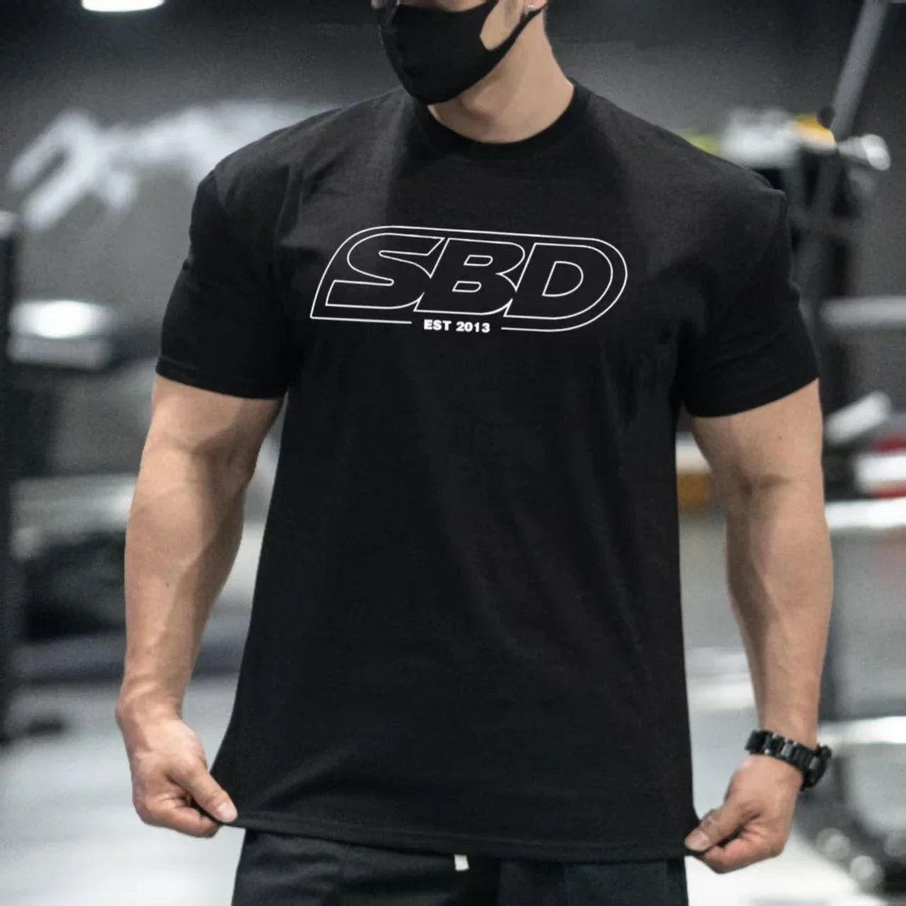 Bestes GYM SBD Kurzarm-T-Shirt für British Strongman-Wettkämpfe, beliebtes Trainings-Sport-T-Shirt mit Rundhalsausschnitt, Fitness – Detail 7