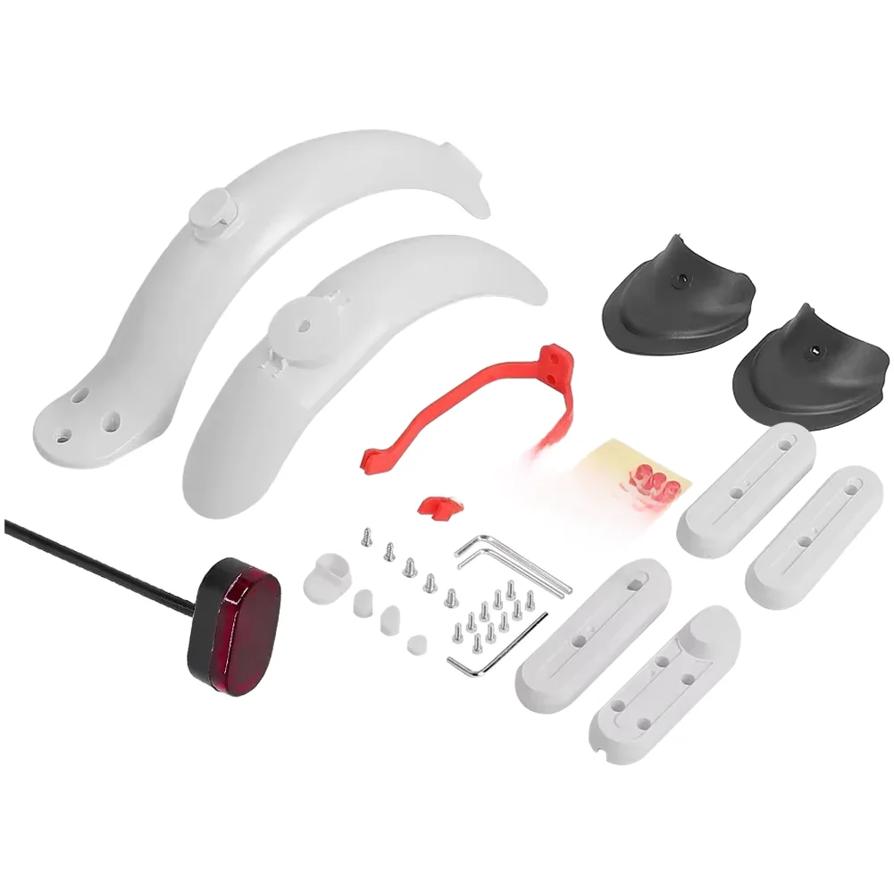Fotografia 4: Capa de proteção para asas traseiras de scooter elétrica, proteção para deslocamento diário, estrutura branca de ajuste seguro, redução de vibrações