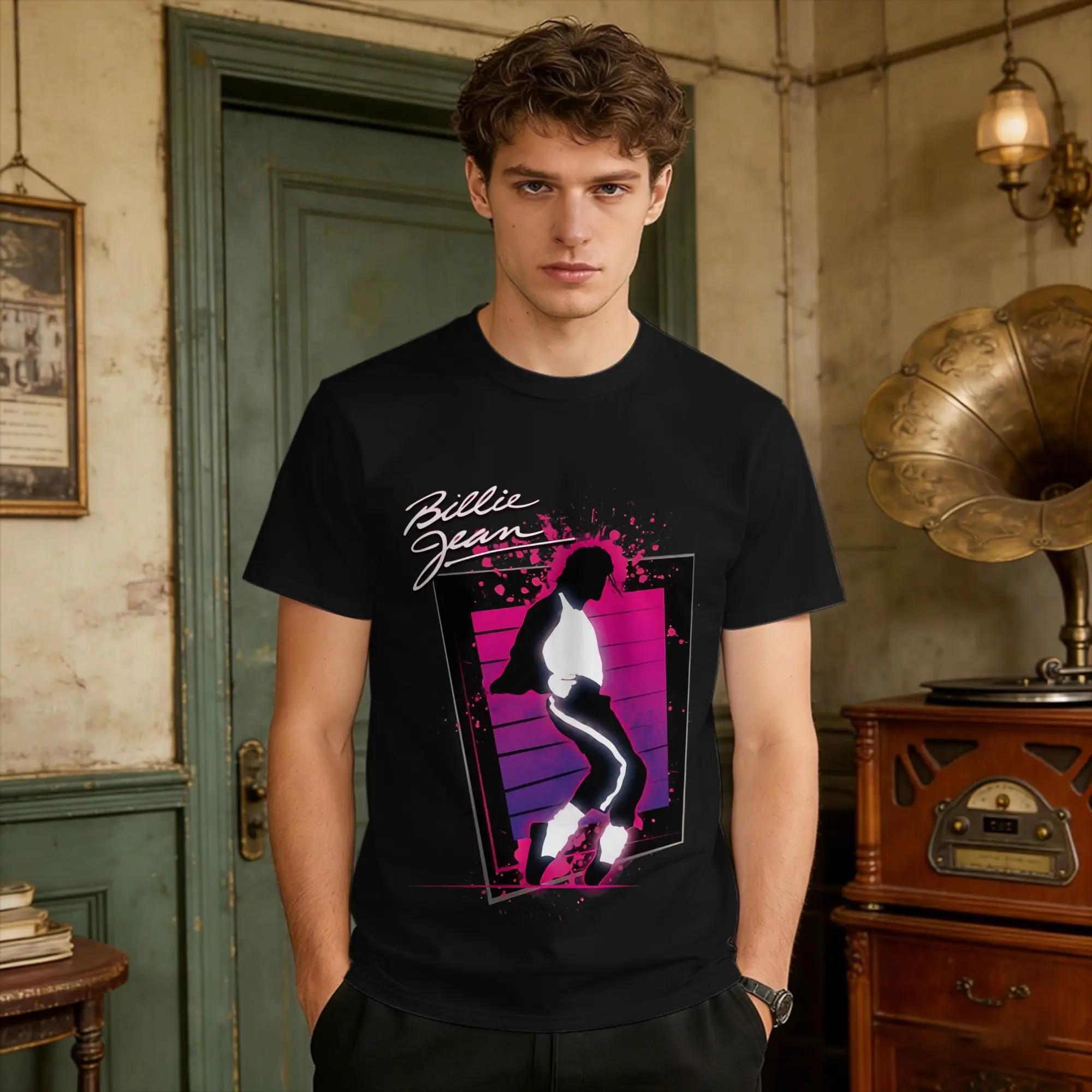 Oversized T Shirt Summer Billie Jean Retro Michael Jackson Trendy Cool T Shirts  Cotton Tee Shirt for Couple Y2K Fun Top Tees