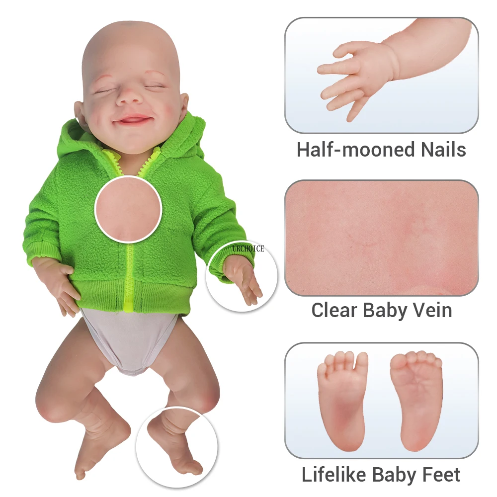 Full Body Washable Silicone Reborn Baby Doll 18inch 2.6kg Realistic Girl Boy Dolls Soft Painted Lifelike  Children Toys