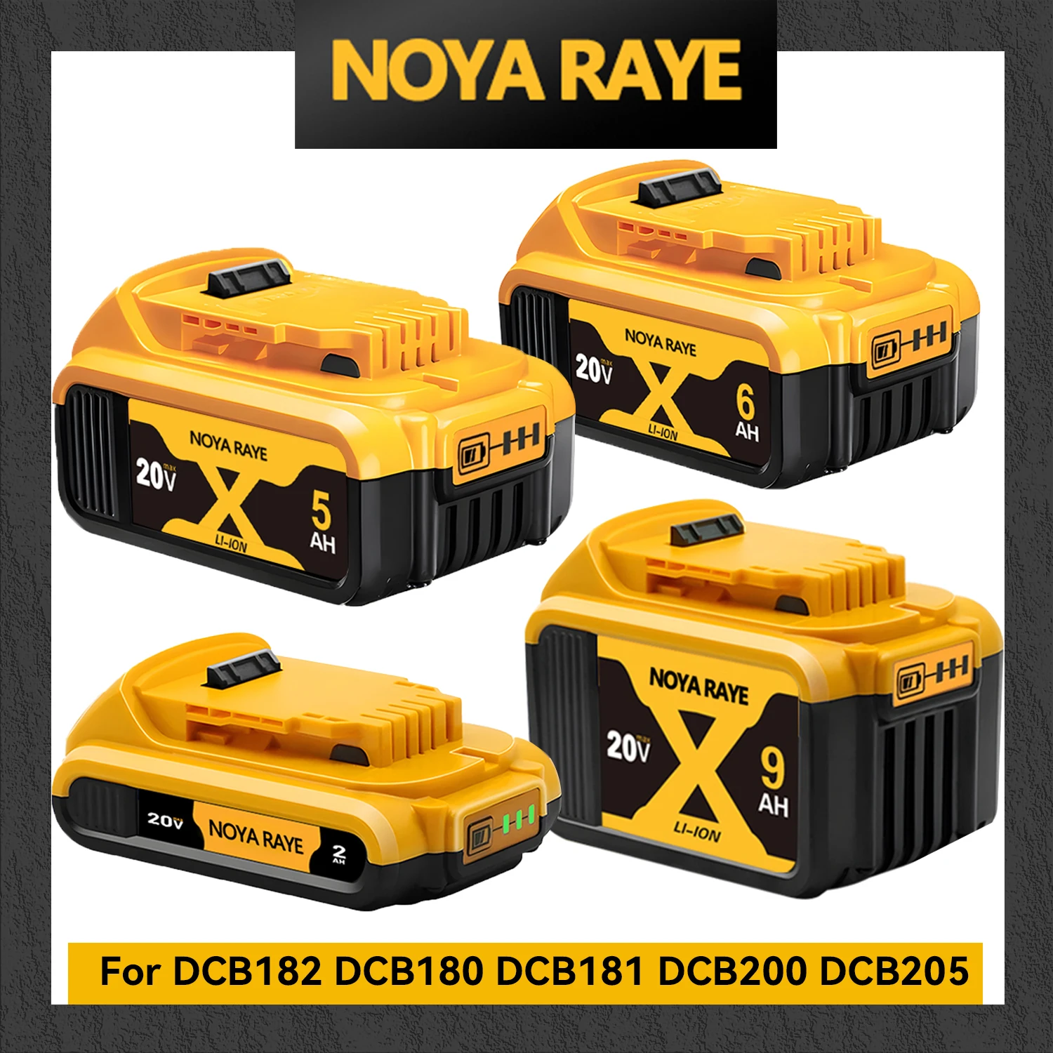 Replacement for Dewalt 20V 5/6Ah Lithium Batteries Compatible with DCB208 DCB206 DCB204 DCB203 DCB18