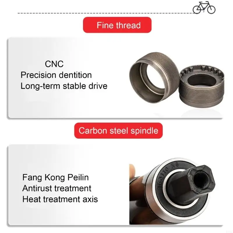 

Y1UC Square Tapered Bottom Bracket with Waterproofs Screw Bicycles Bottom Bracket