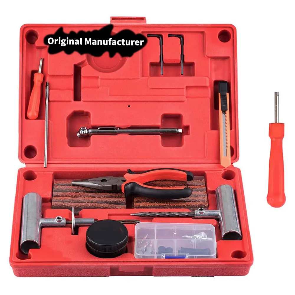 

Motorcycle Car Puncture Tyre Tool Tubeless Flat Tire Repair Kit Tire Repair Kit Repair Auto Tool Set KIT Box