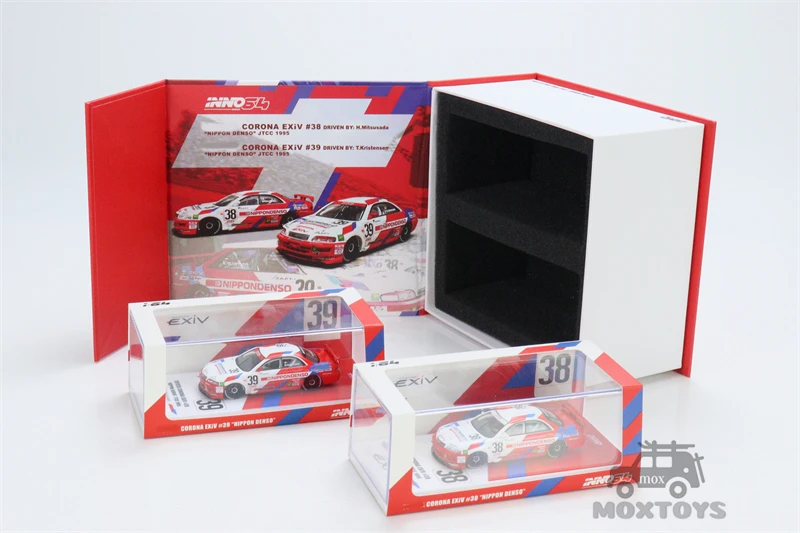 INNO 1:64 CORONA EXIV #38 & #39 TEAM CERUMO JTCC 1995 مجموعة سيارتين سيارة موديل Diecast