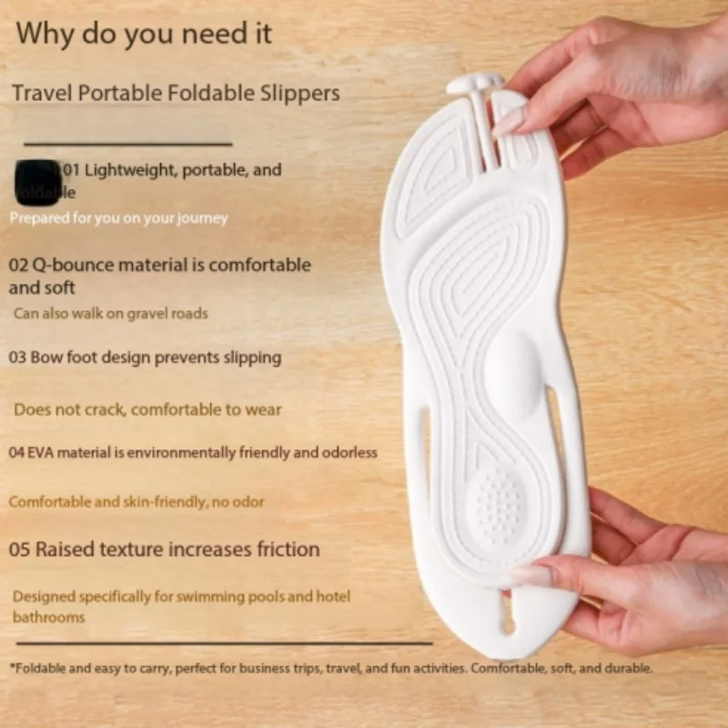 2026 New Detachable Foldable Flip Flops Portable Travel Slippers Anti Slip Soft Sole Beach Hotel Bathroom Casual Couple Shoes