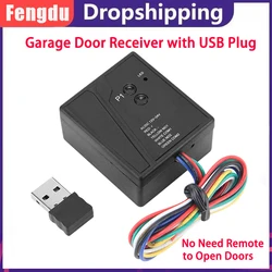 Wireless Garage Door Receiver with USB Plug 2.4G Bluetooth USB Sensor 12 24V Gate Opener Universal Car Transmitter 2CH Receiver