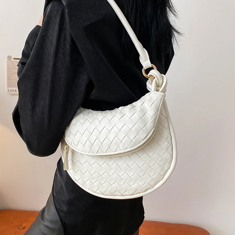 

Vintage Fashionable Bag For Women With Solid Color And High-End Minimalist Leather Crossbody Handbag Trendy Design
