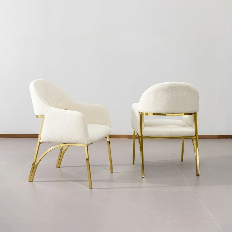 Armrest Dining Chair Luxury Hotel Banquet Chair Stainless Steel Commercial Restaurant Chair