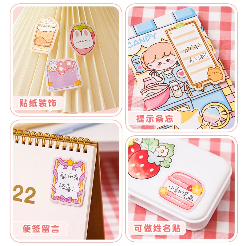 60 Sheets Kawaii Cartoon Shaped Sticky Notes Cute Animal Memo Pad for Journal & Student Stationery ﻿