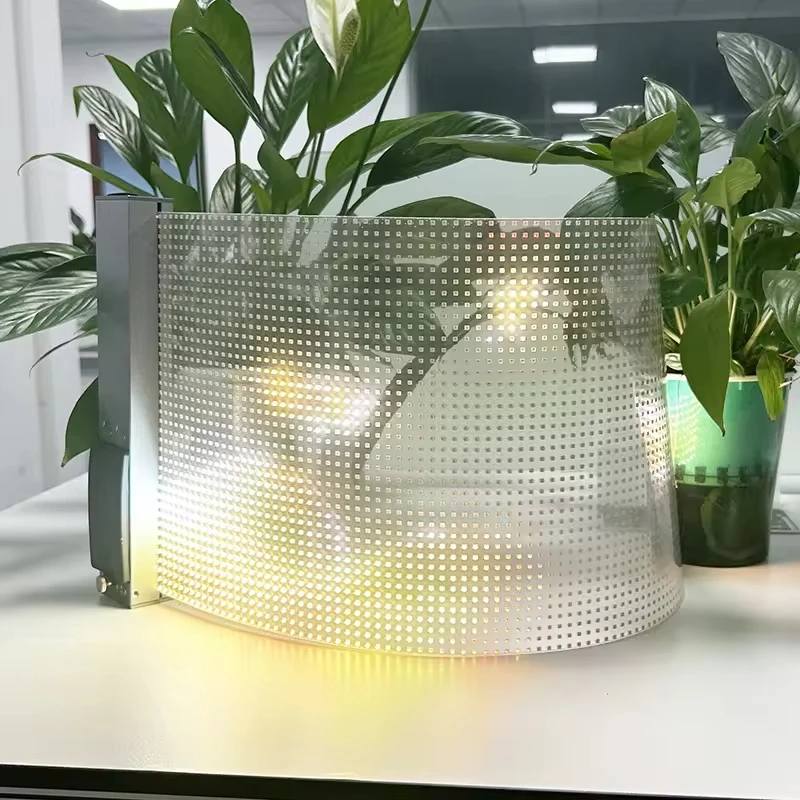 Flexible Transparent LED Film Display Screen WiFi USB Control Crystal Screen for Showcase