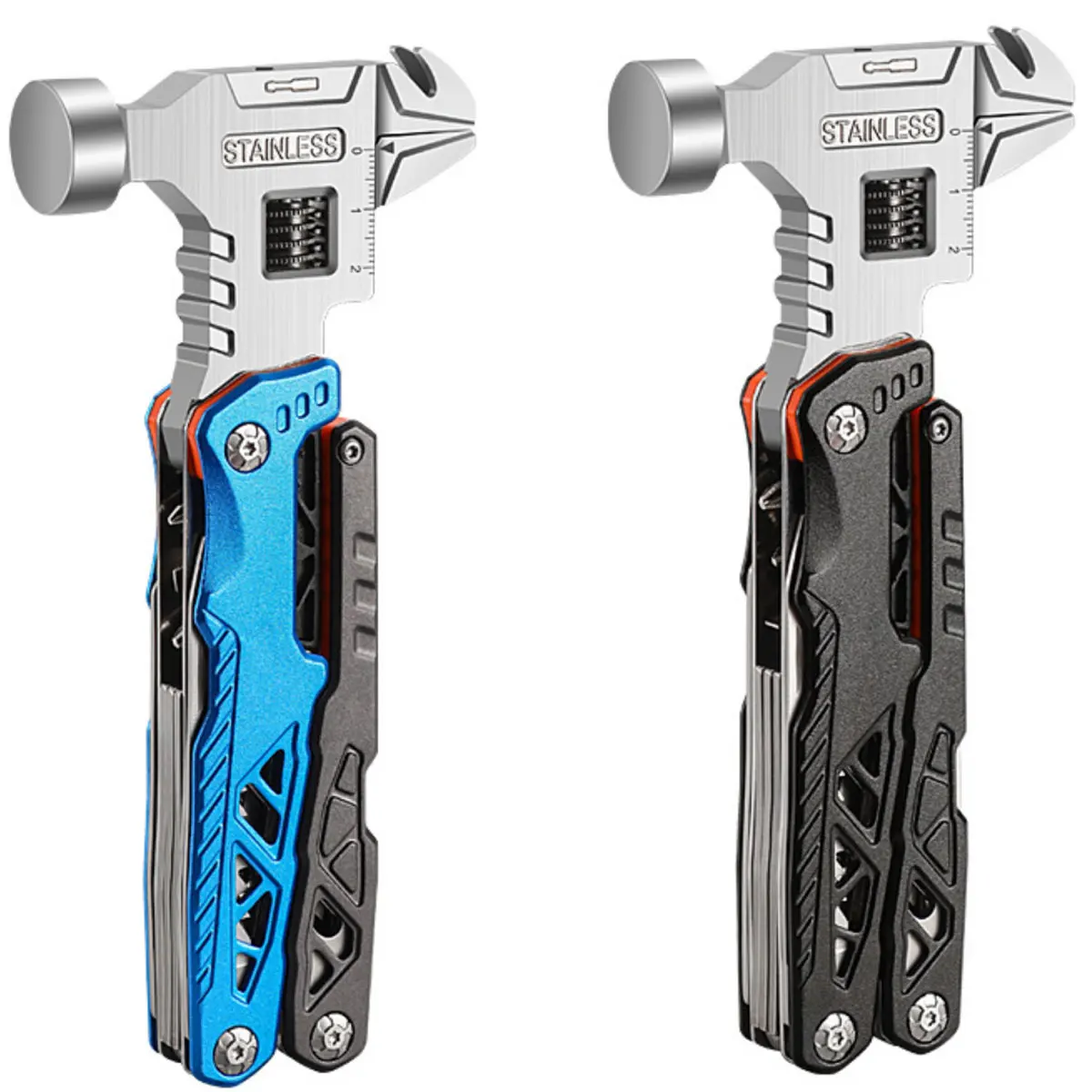 13 in 1 Multi Tool Safety Hammer Wrench Outdoor Folding Portable Pliers Camping Car Emergency Tool Built in Bits EDC Kit
