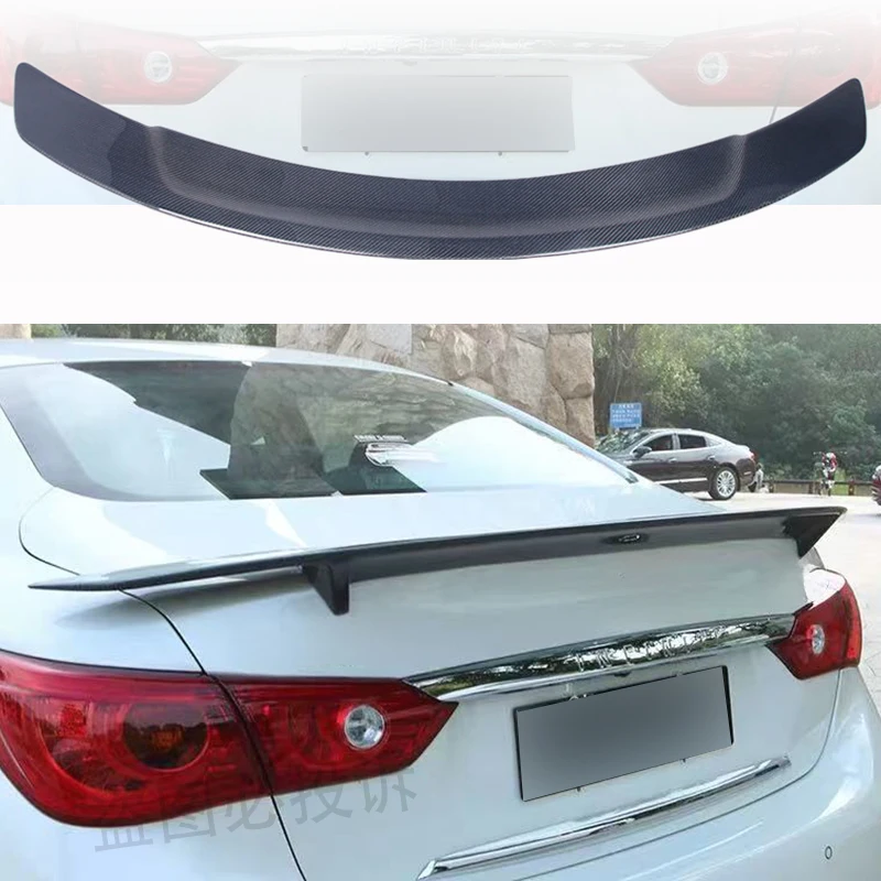 

Infiniti Q50L four door sedan 2014-2019 spoiler T type pure carbon fiber car rear trunk lid wing external adjustment accessories