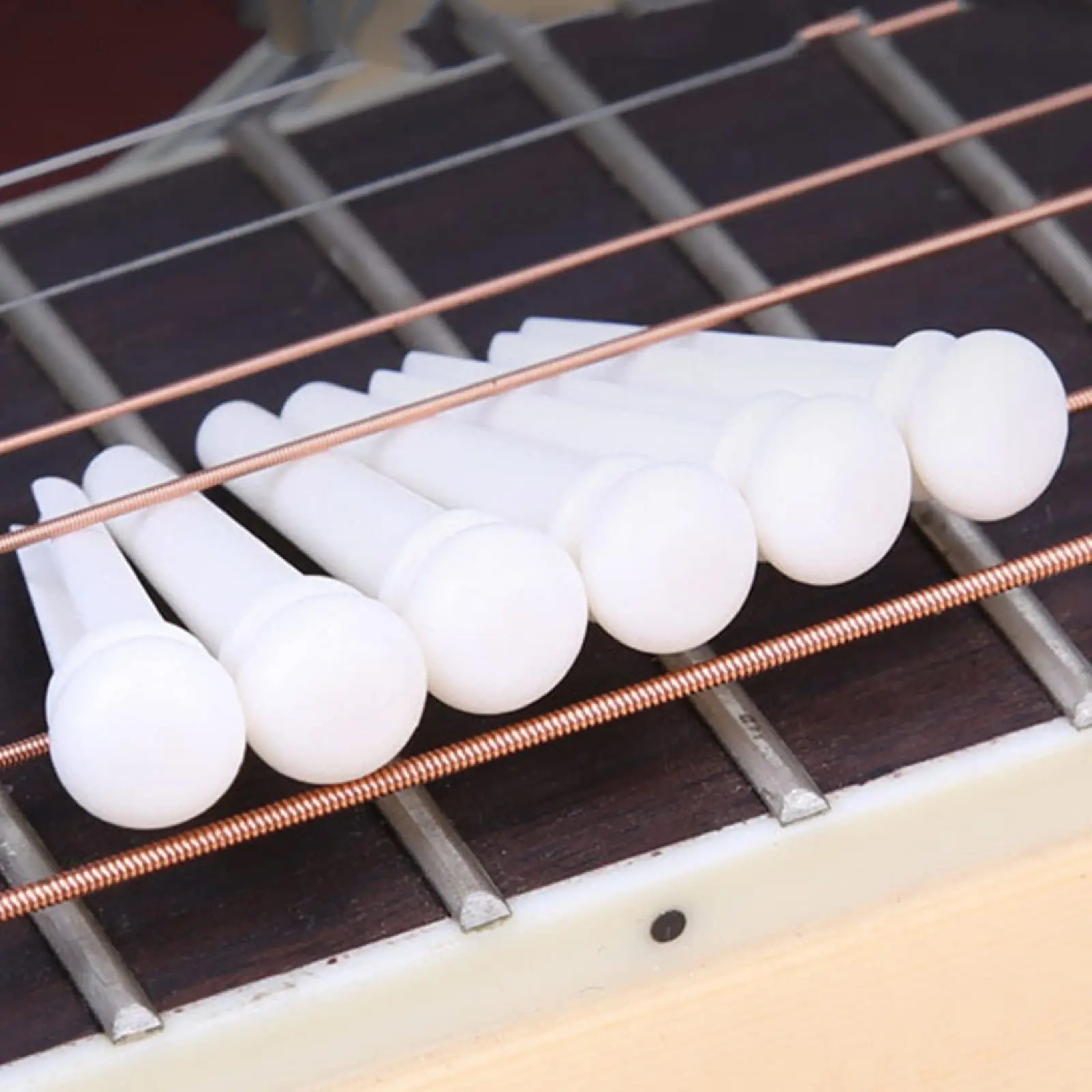Miwayer 6pcs Guitar Bone Bridge Pins Bovine bone String Nails for 6 & 12 String Acoustic Guitar  Fixed String Nails