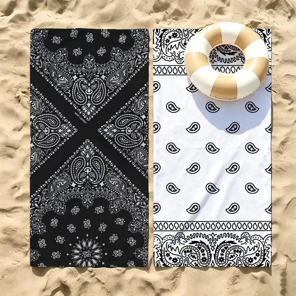 B-Bandanna Pattern Towel Microfiber beach towel, quick-dry, sand-free, ultra-fine fiber, super soft.