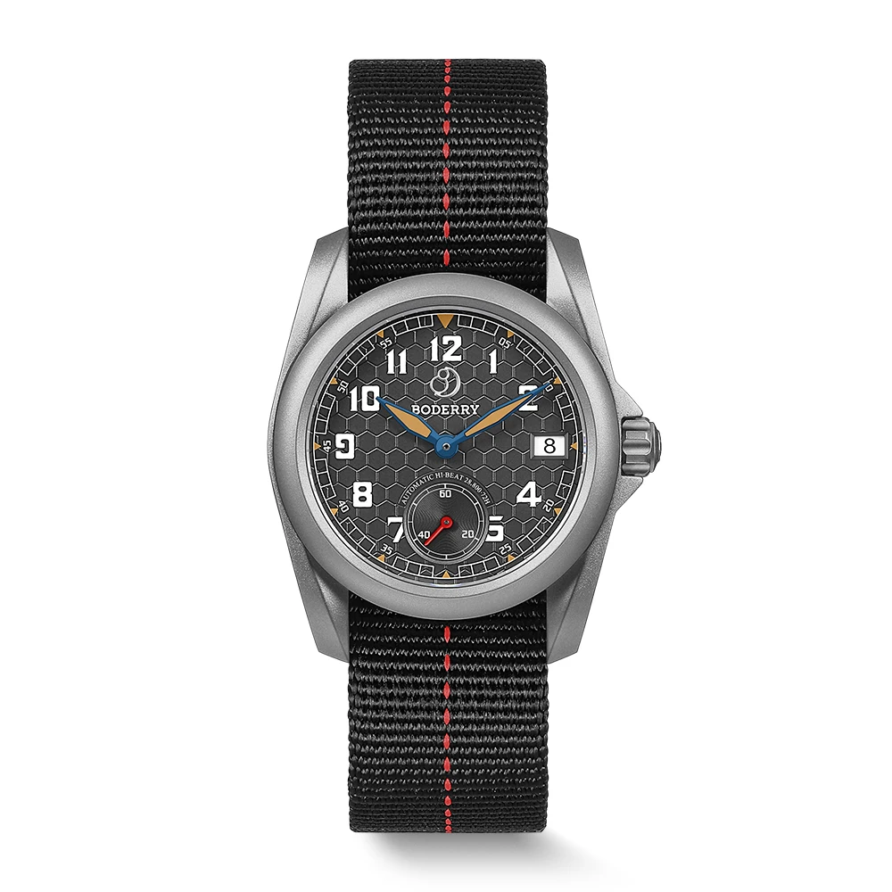 BODERRY ساعة أوتوماتيكية للرجال 40 مللي متر الطيار الميكانيكية ساعة اليد التيتانيوم 10ATM مقاوم للماء الياقوت مضيئة HZ8240 #2