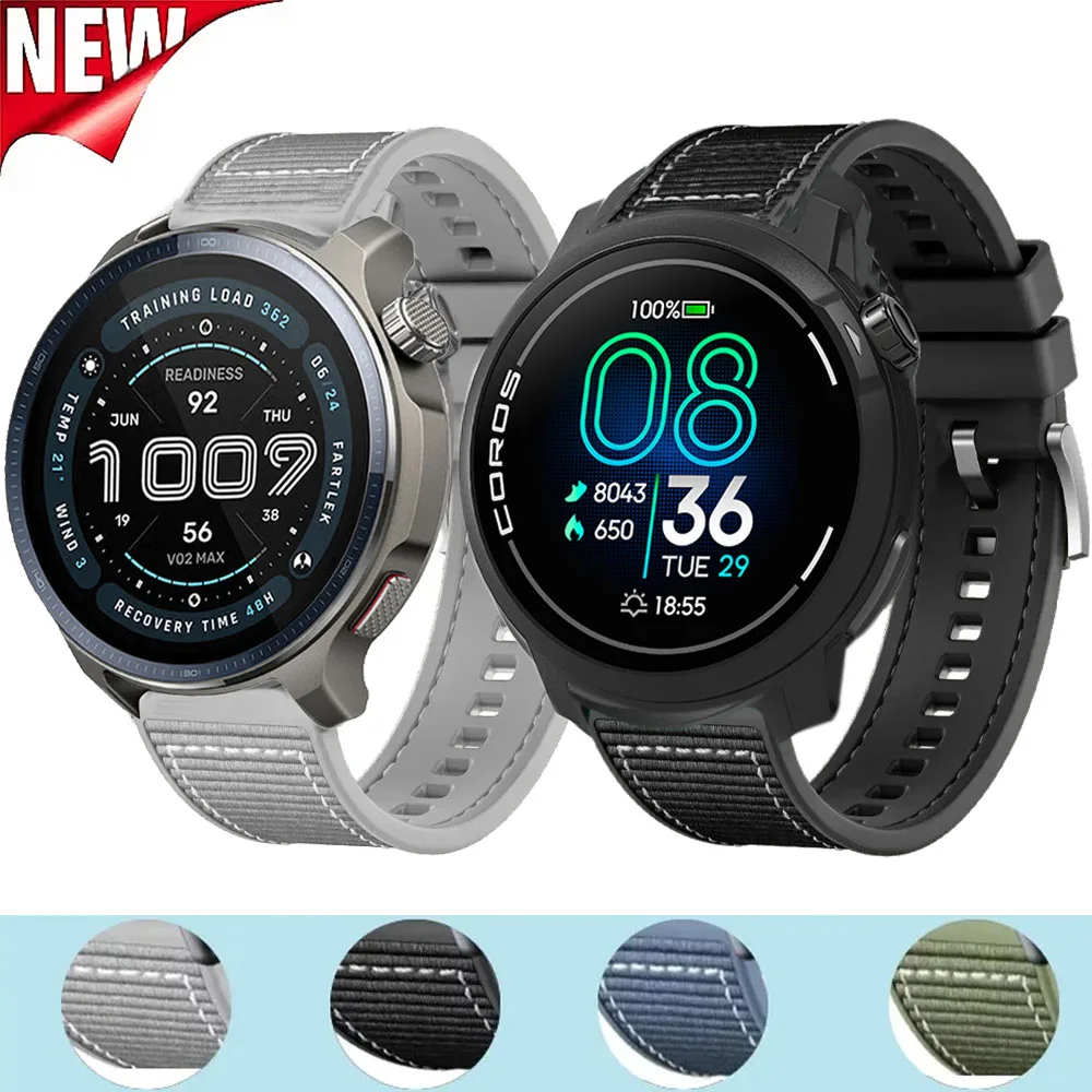 22mm Composite Silicone Strap for COROS APEX 4 42mm PACE Pro/3 Amazfit Balance 2 Bracelet WatchBand for Suunto Vertical 2 Race 2