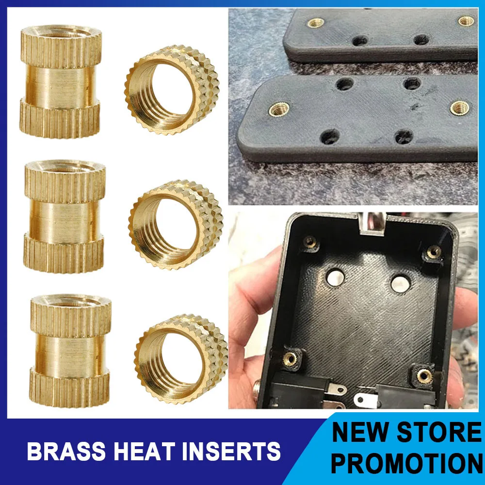 

Double Knurled Heat Brass Insert Nut Hot Melt Threaded Inserts Thermal Molding Injection Embed Nuts 3d Printing M1M2M3M4M5M6