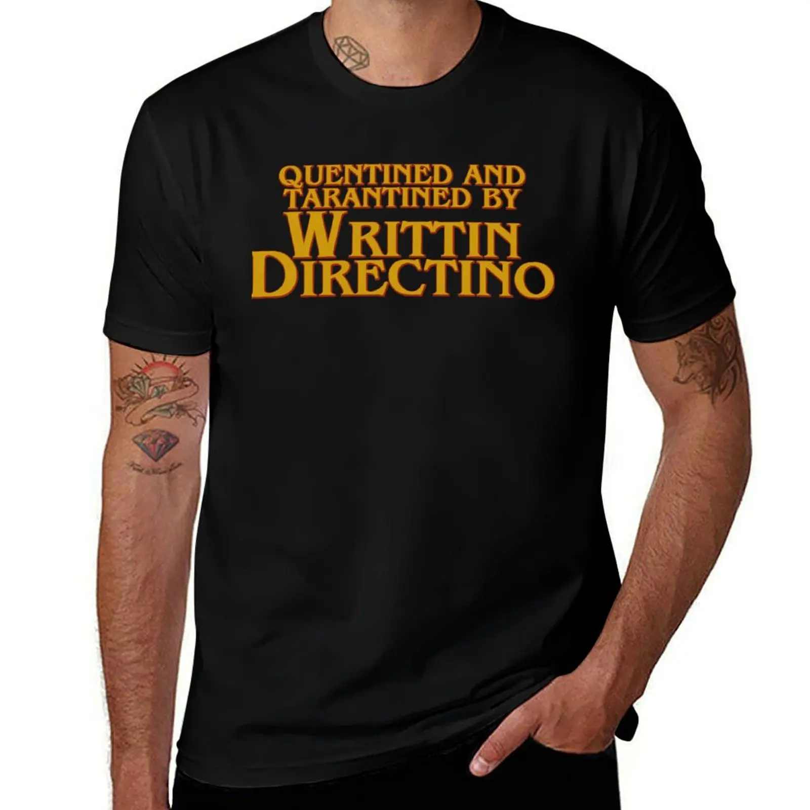 Quentined And Tarantined By Writtin Directino Essential T-Shirt Work Utility Short Sleeve Shirt T-Shirt