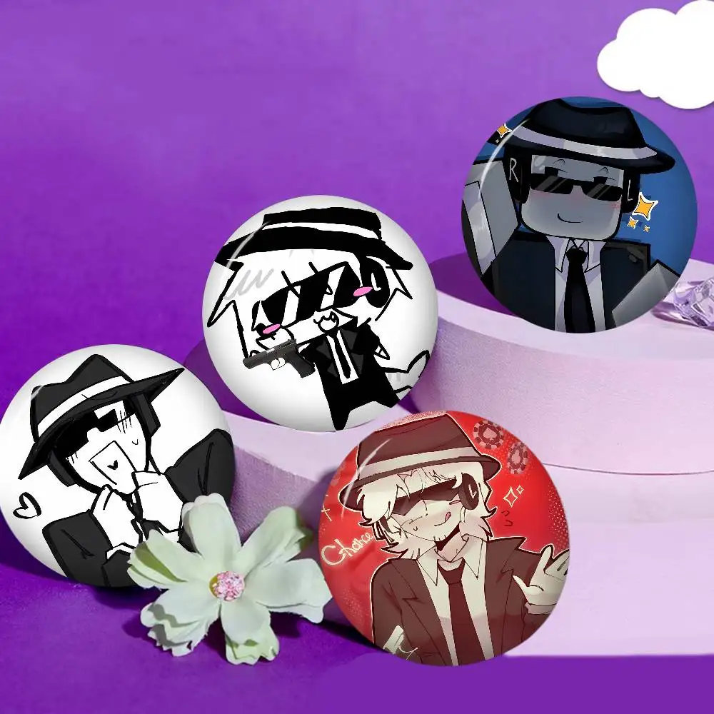 Forsaken Chance 58mm Cute Anime Figure Icon Badge Handmade Tinplate Brooch for Backpack Clothes Chest Ornament Gifts