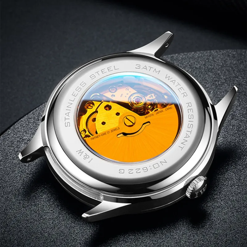 Luxury Brand I&W CARNIVAL Japan MIYOTA Automatic Mechanical Sapphire Men\'s Watches Luminous Waterproof Dual Calendar Clock 622G