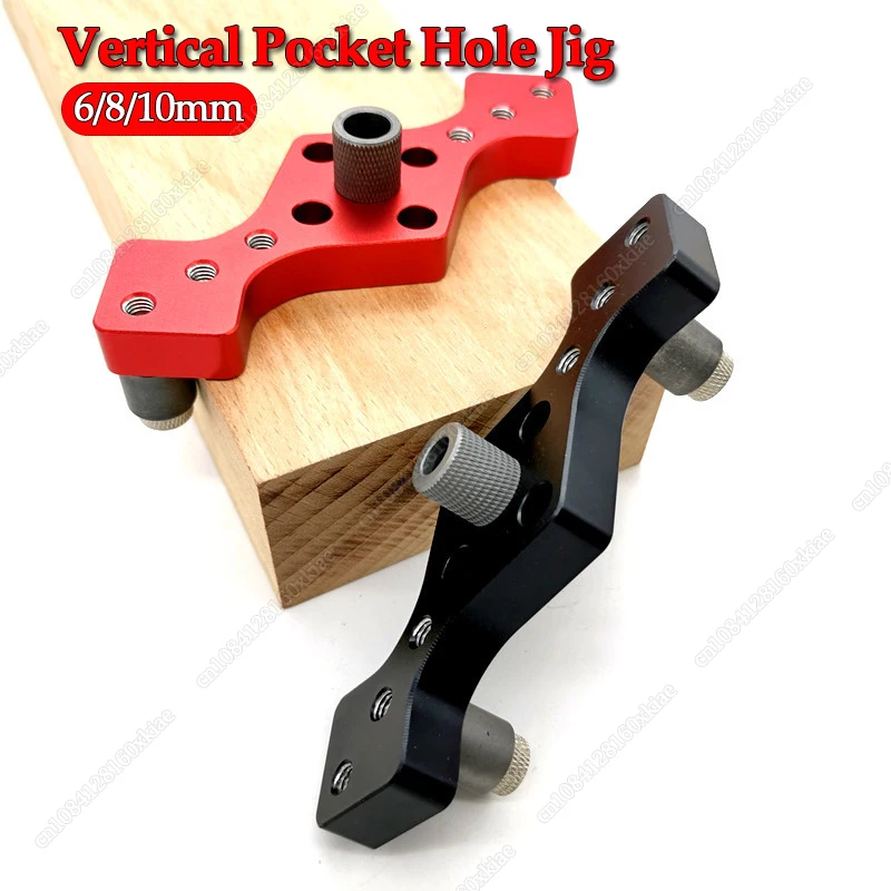 

Vertical Pocket Hole Jig Woodworking Dowel Drill Guide Self Centering 3-Hole Drill Bit Guide Jig Positioner Locator 6/8/10mm