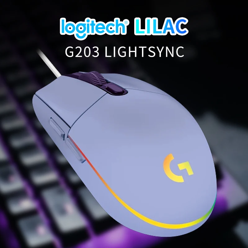 Logitech G203 wired mechanical gaming mouse  Luminous Backlit USB Wired Gaming Mouse for Desktop PC Laptop Office Computer Gamin