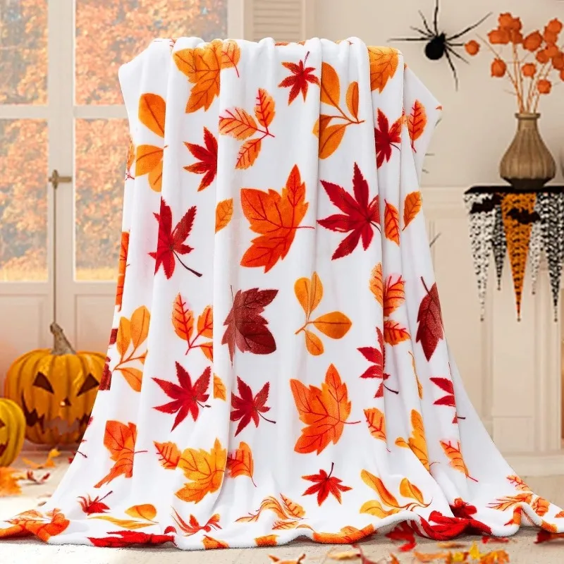 Inhand Fall Throw Blanket  Pumpkin Autumn Plush Decor Fuzzy Picnic Blankets for Couch Sofa Chairs Cute Holiday for Gift
