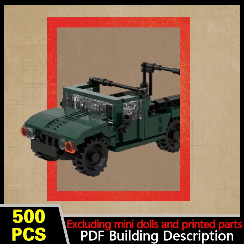 High Mobility Vehicle Model MOC Building Bricks War Equipment Modular Technology Gifts Holiday Assemble Children Toys Suit
