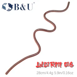 B&U 280mm Earthworm Slow Sinking Soft Lure Artificial Fishing Lures Sea Worms Bait Soft Silicone Fishing Lure Bass Fishing