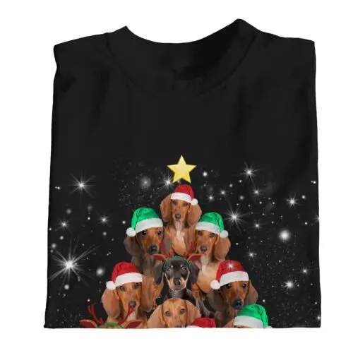 Polarshe 1Tee pohon Dachshund pria-pohon Natal terbuat dari kaus anjing Dachshund