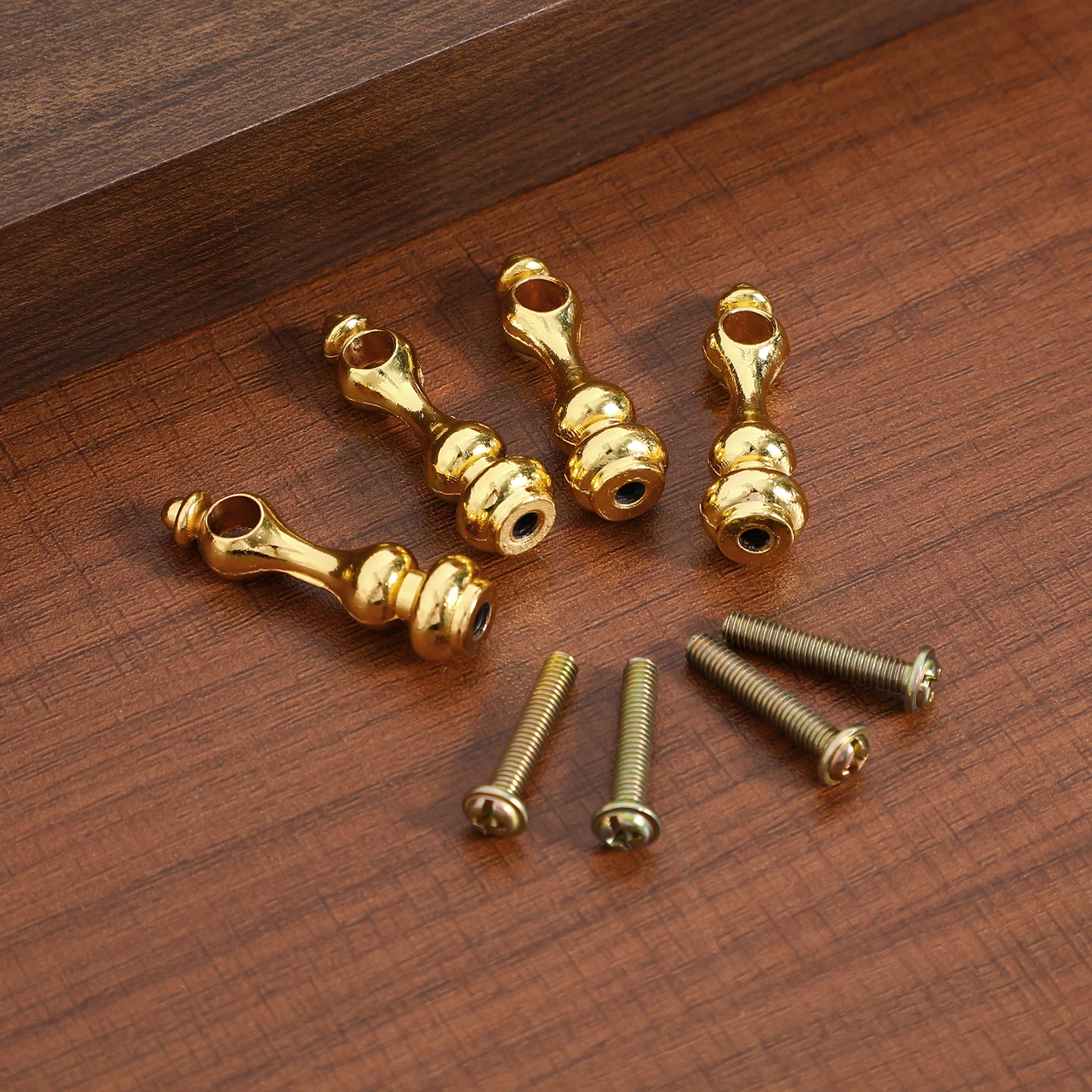 

4pcs Railing Accessories for Furniture Cabinets Connector Golden Iron Post End Cap Spindle Gallery Storage Rack
