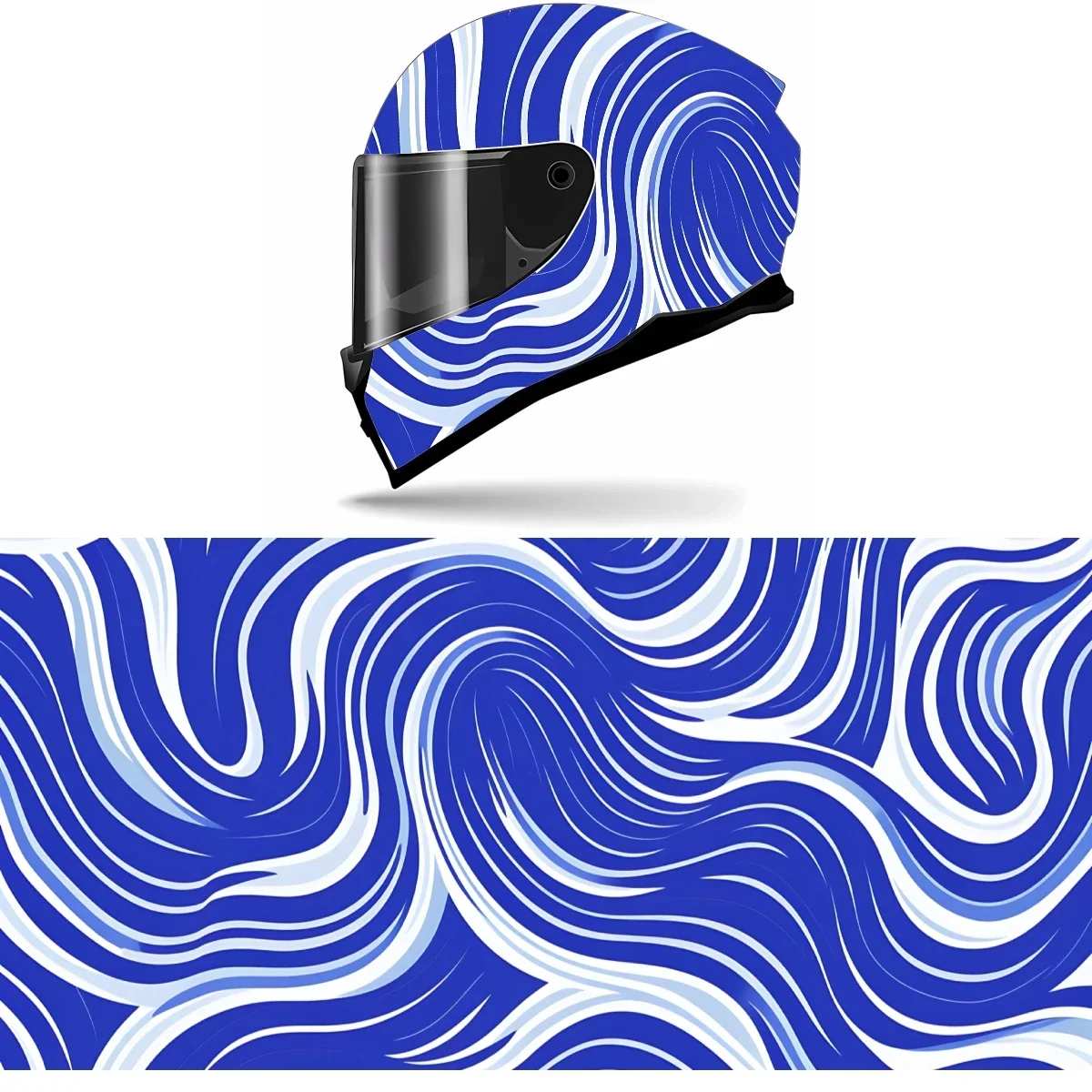 

Abstract Curve Pattern Full Helmet Wrap Sticker Motorcycle Helmet Racing Graphic Decal Vinyl Wrap Helmet Decor Sticker