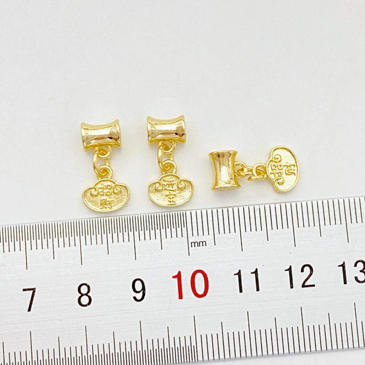 14K Gold Plated Lucky‑Treasure‑Bead Charm Pendant DIY Findings for String Bracelet Necklace Jewelry Making