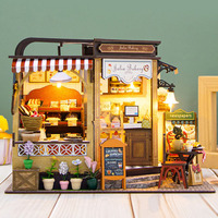 DIY Wooden Dollhouse 3D Bakery Miniature With Furniture Kit Assemble Building Toys for Children Christmas Girl Gift Casa