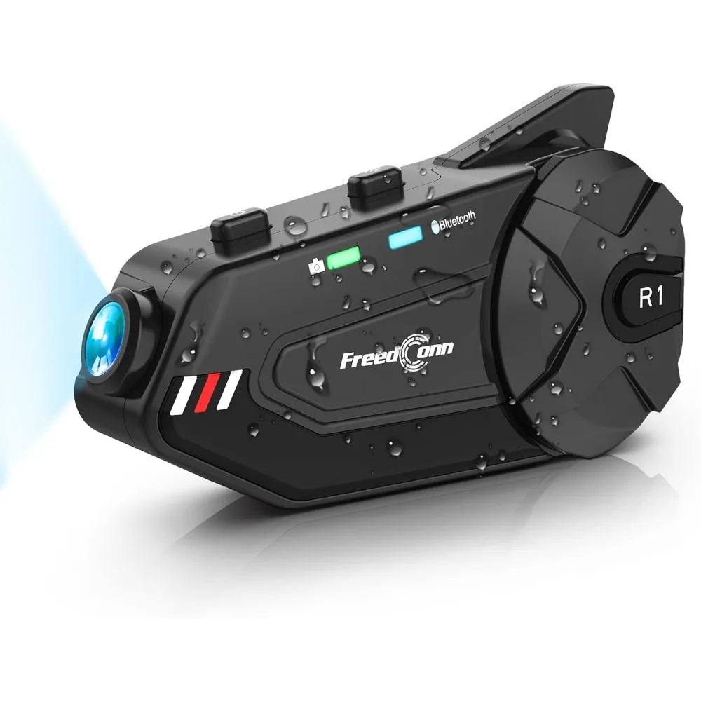 

Motorcycle Helmet Headset with Camera R1plus Bluetooth Intercom for Most Helmets