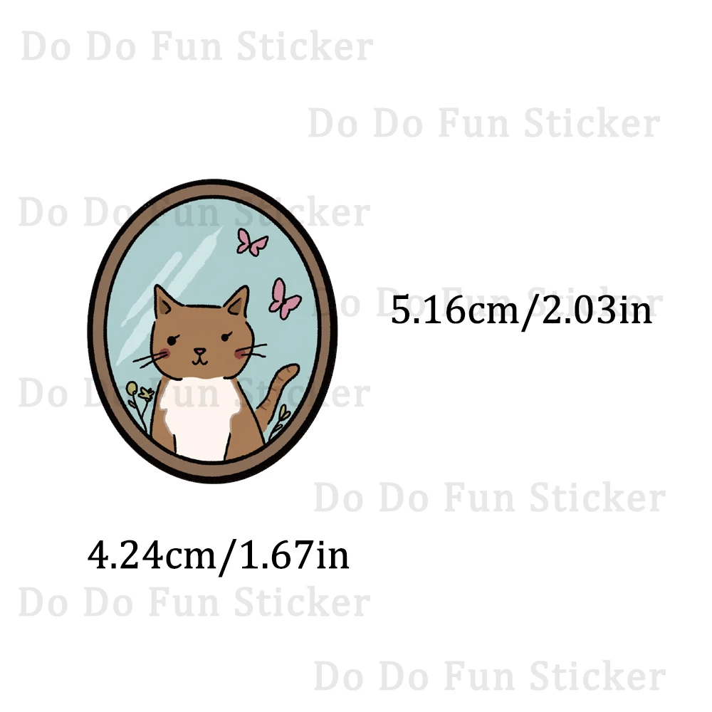 50 Uds. Marco de fotos Retro elegante dibujado a mano pegatina de gato impermeable PVC artístico decoración creativa taza carcasa plana álbum de recortes