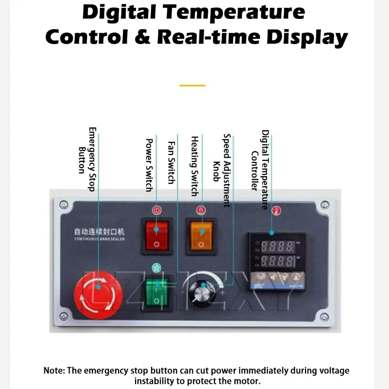 

New Stainless Steel Electric Continuous Bag Sealing Machine Food Liquid Packing with Digital Temperature Control Stamped Date