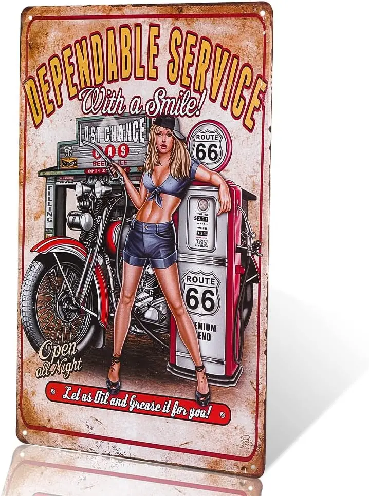 DINGLEIEVER-GAS SERVICE metal sign garage sign Men PIN UP poster Coffee wall decoration