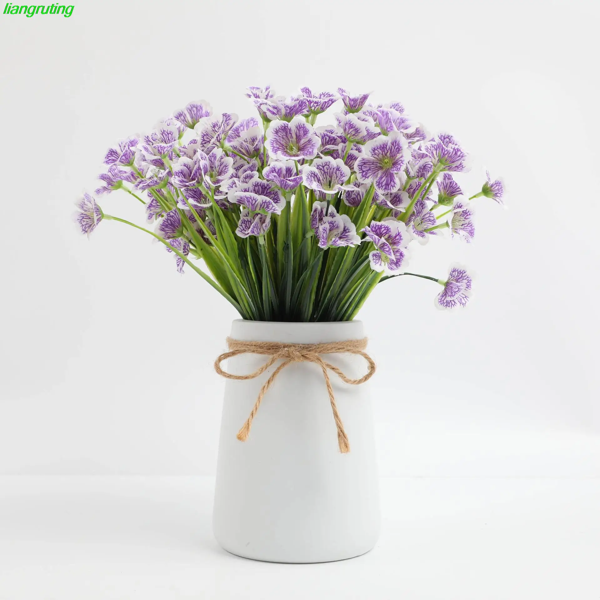 

Simulation flower simulation purple orchid five fork water grass flower wedding bouquet flower matching props