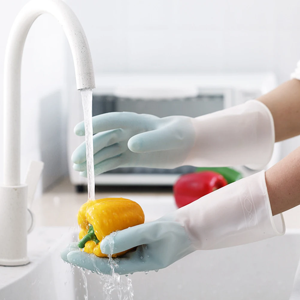 

Waterproof Dishwashing Gloves Cleaning Reusable Work Heavy Duty Household Thin Section